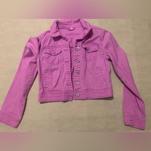 Y2K women’s lilac denim jacket.
